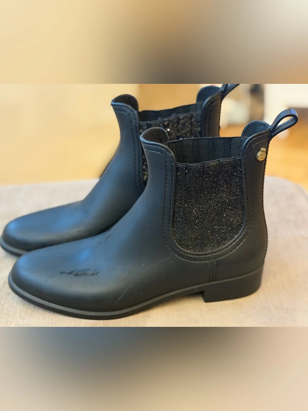 Women's Black Chelsea Winter Rain Boots - Unbranded